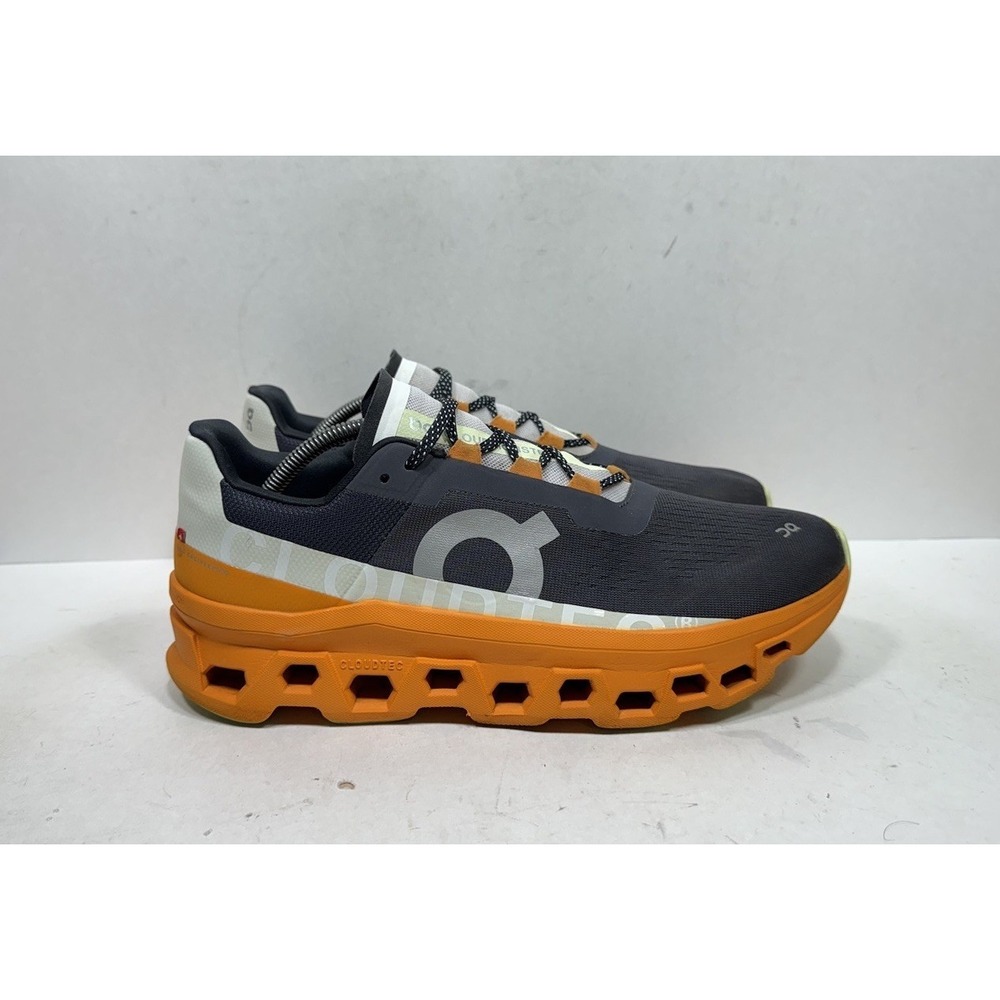 On Cloudmonster Eclipse Turmeric Orange Dark Grey 61.98656 Men's Size 12 Running